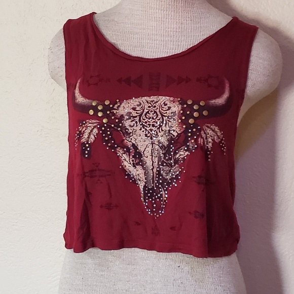 Tops - 🌟 3 for $15 Deal! 🌟Cattle maroon crop tank top M